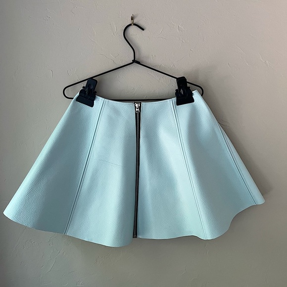 🦋OPENING CEREMONY SKY BLUE LEATHER CIRCLE MINI SKIRT S - Picture 2 of 2